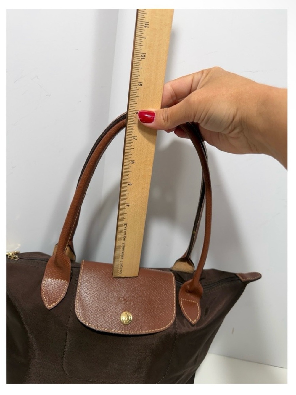 Longchamp Brown Tote with Tan Leather Trim - Picture 13 of 15